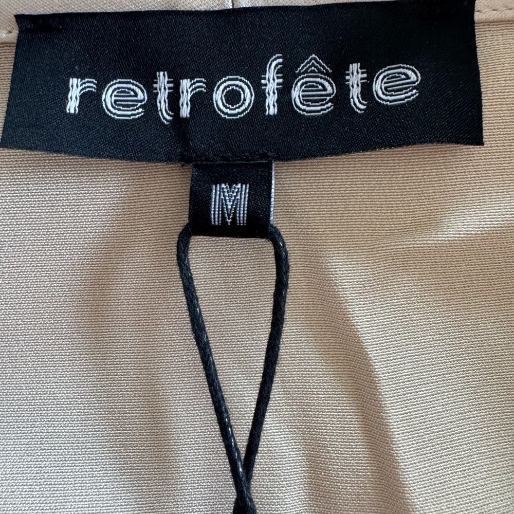 Revolve Retrofete Cream Asymmetrical Wrap Mini Dress - Picture 7 of 8